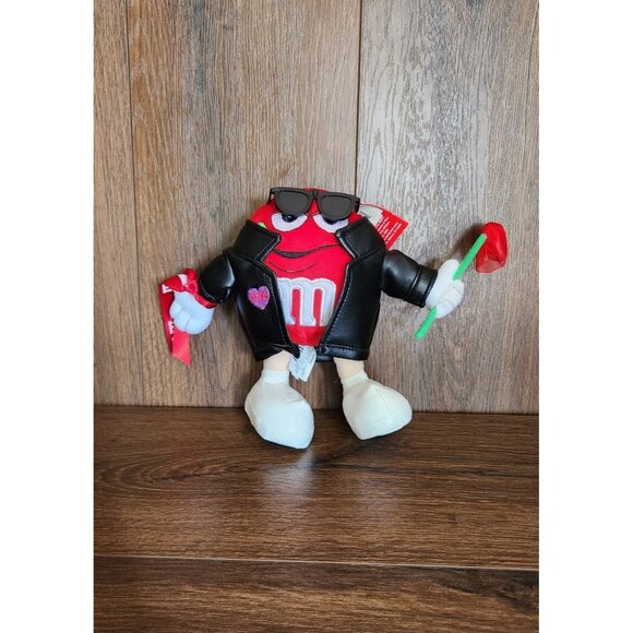 M&M's Chocolate Candy Red Valentine Rose Plush Stuffed Animal M And M 8" Hottie - Picture 1 of 6